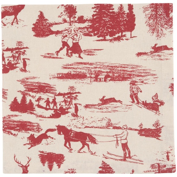 Now Designs Kitchen Napkin Set/4 Holiday Toile NWT - Picture 2 of 2